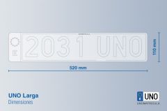 MATRÍCULA UNOMATRÍCULA LARGA 520 X 110mm.