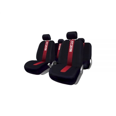 JGO. FUNDAS SPARCO NEGRO/ROJO