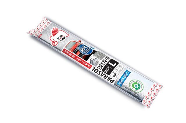 PARASOL ALUMINIZADO HELIOS DOBLE BURBUJA 130x70cm.