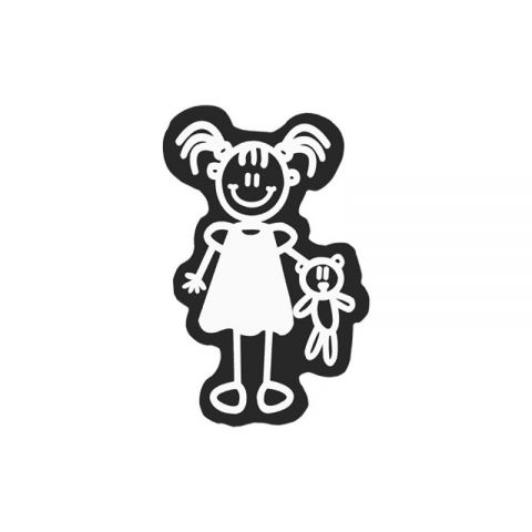 ADHESIVO FAMILIA NIÑA PELUCHE