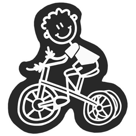 ADHESIVO FAMILIA NIÑO TRICICLO