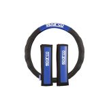 FUNDA VOLANTE SPARCO N/AZ + ALMOHADILLA AZUL