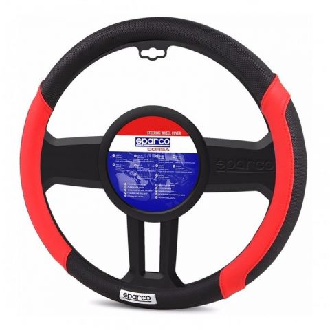 FUNDA VOLANTE SAPARCO ROJO/NEGRO