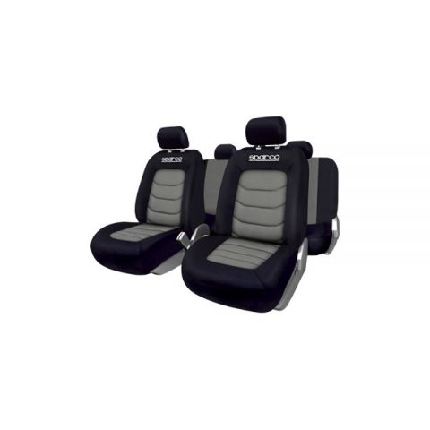 JGO. FUNDAS SPARCO S-LINE GRIS/NEGRO