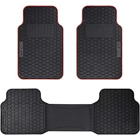 JGO. ALFOMBRAS SPARCO NEGR/ROJ CON PUENTE TRASERO