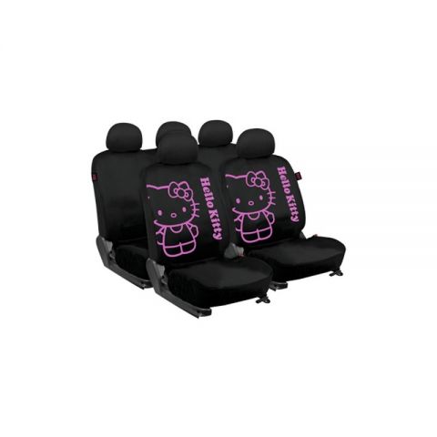 JGO. FUNDAS ASIENTO NEGRO HELLO KITTY