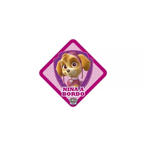 PEGATINA NIÑA A BORDO PATRULLA CANINA