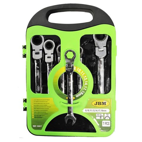 SET DE 7 LLAVES COMBINADAS ARTICULADAS CON TRINQUE
