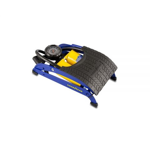 BOMBA DE PIE DE 2 CILINDROS CON MANOMETRO GOODYEAR