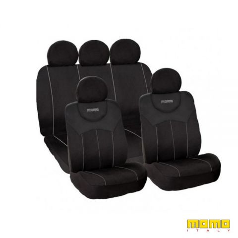 JGO. FUNDAS ASIENTOS INTERIOR MOMO COLOR NEGR/GRI