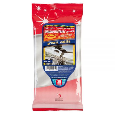 TOALLITAS LIMPIACRISTALES ANTIVAHO AROMA VAINILLA