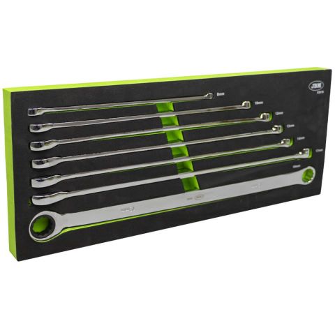 SET DE 7 LLAVES CON TRINQUETE EXTRALARGAS