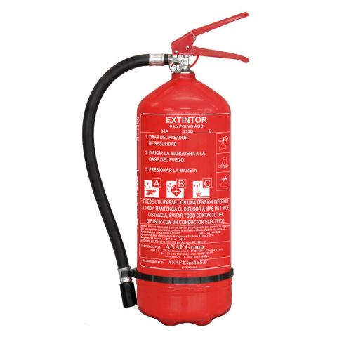 EXTINTOR EMERGENCIA 6K POLVO Y MANÓMETRO CERT EN3