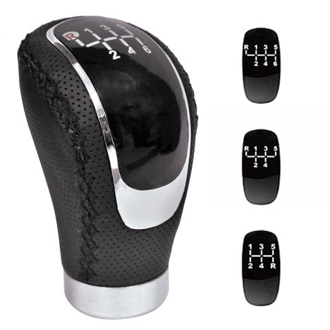 POMO CAMBIO MARCHAS PIEL NEGRO 