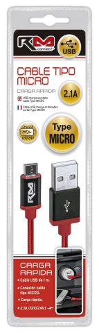 CABLE 1M CONEXIÓN TIPO MICRO RM CONNECT CAP. 2.1MA