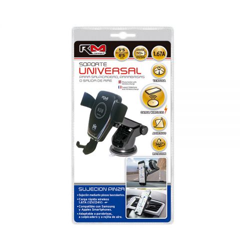 SOPORTE TELÉFONO RM CONNECT CON CARGA WIRE-LESS