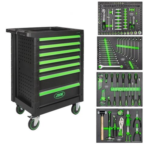 CARRO DE HERRAMIENTAS 7 CAJONES VERDE