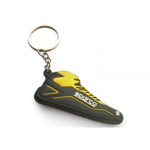 LLAVERO GOMA SPARCO BOTÍN NEGRO/AMARILLO