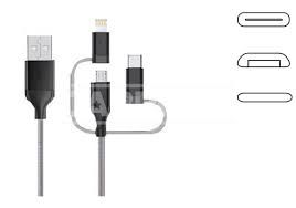 CABLE CARGADOR USB 3 EN 1 TIPO-C-MICRO-IPHONE