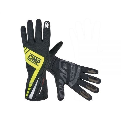 FIRST EVO GUANTES NEGRO/AMARILLO T-L FIA 8856-2018
