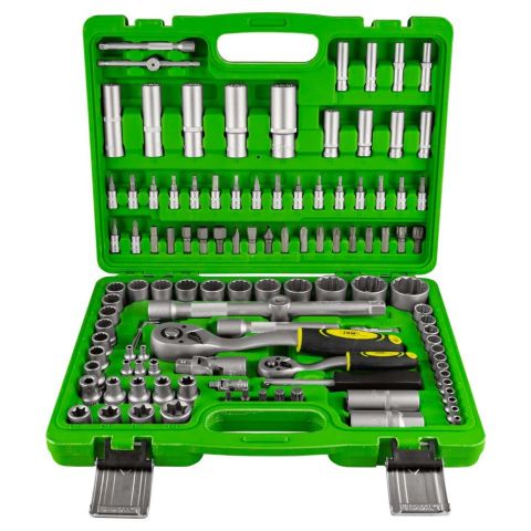 ESTUCHE DE HERRAMIENTAS 113 PIEZAS VASOS 12 CANTOS