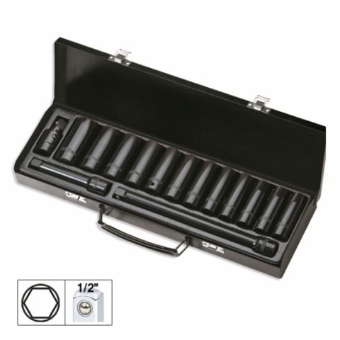 SET 15 PIEZAS IMPACTO CON 12 VASOS LARGOS 1/2