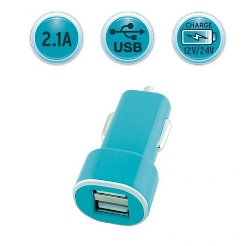 CARGADOR MECHERO DOBLE CONEXIÓN CAP. 2,1 ROJO/AZUL