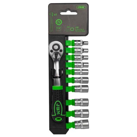 CARRACA 72 DIENTES CON VASOS HEXAGONALES 1/4