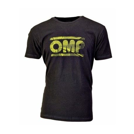 NEGRO CAMISETA OMP CON LOGO AMARILLO PARA CHILD 