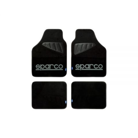 JGO. ALFOMBRAS SPARCO MOQUETA GRIS 4 PIEZAS CS 4