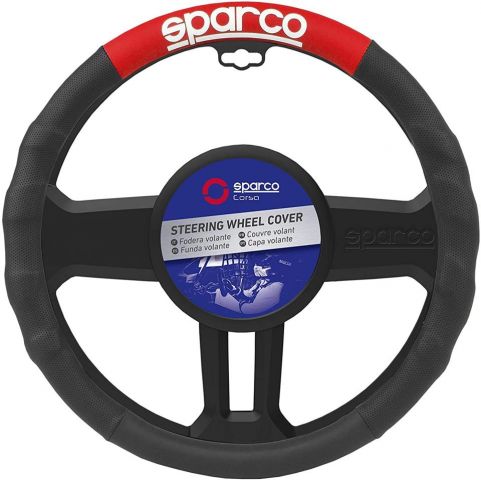 FUNDA VOLANTE SPARCO ROJO/NEGRO