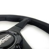 VOLANTE PLANO CLASSIC PIEL DE NAPPA BRAZOS NEGROS