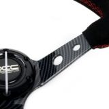 VOLANTE DESPLAZADO ALCÁNTARA BRAZOS EFECTO CARBONO