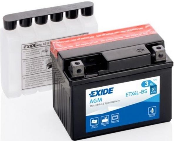 BATERÍA EXIDE MOTOBICKE 12V 3AH 50EN + DERECHA