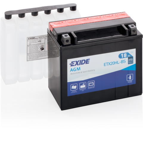 BATERÍA EXIDE MOTOBICKE 12V 18AH 270EN + DERECHA