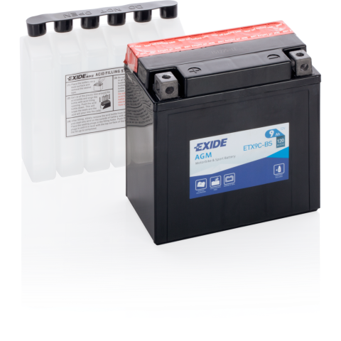 BATERÍA EXIDE MOTOBIKE 12V 9AH 120EN + IZQUIERDA