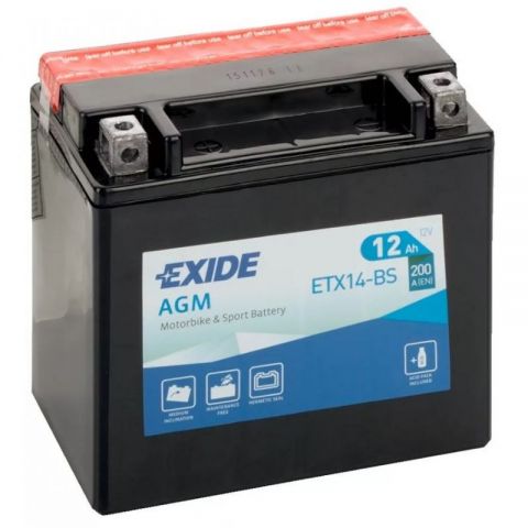 BATERÍA EXIDE MOTOBIKE 12V 12AH 200EN + IZQUIERDA