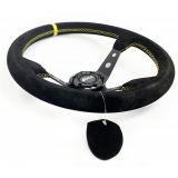 VOLANTE DESPLAZADO MTRACK PIEL VUELTA BRAZOS NEGRO