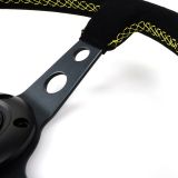 VOLANTE DESPLAZADO MTRACK PIEL VUELTA BRAZOS NEGRO