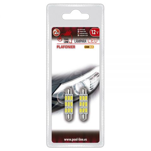 LÁMPARA BLISTER 2 UNID. PLAFONIER LED CAN-BUS 9SMD