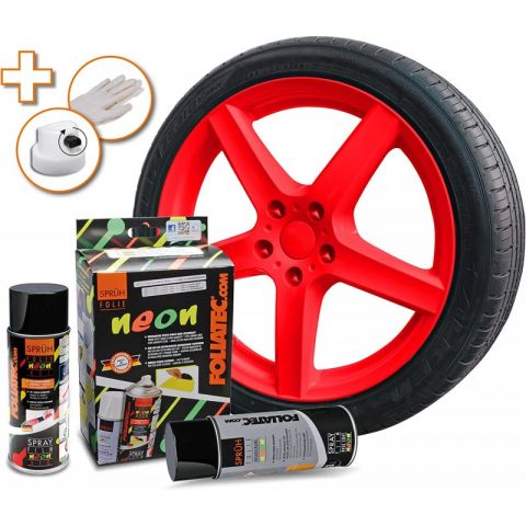 GOMA LÍQUIDA NEON 2 PC.SET ROJO 1X400 ML+BASE COAT