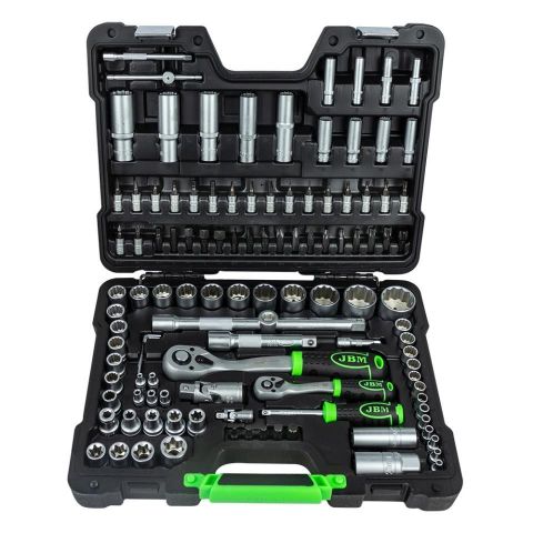 ESTUCHE HERRAMIENTAS DE 113 PIEZAS VASOS 12 CANTOS