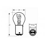 BOMBILLAS MTECH HALOGENA ROJA 12V BAY15D 21/5W