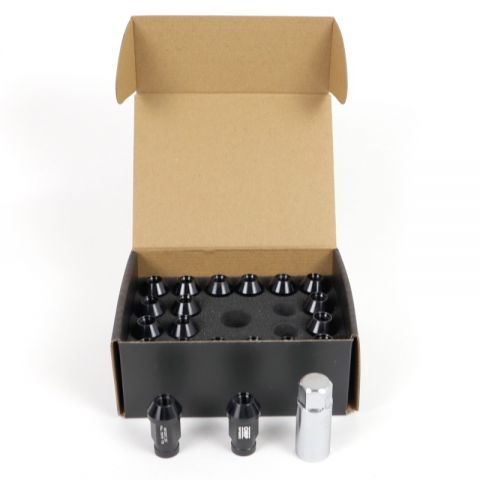 SET TUERCAS ALUMINIO OMP 7075 L40MM M12X1.5 NEGRAS