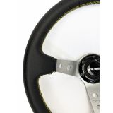 VOLANTE DESPLAZADO TRACK PIEL ARTIFICIAL BRA/PLATA