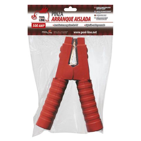 PINZA ARRANQUE MACIZA 500 AMP COLOR ROJO EN BOLSA