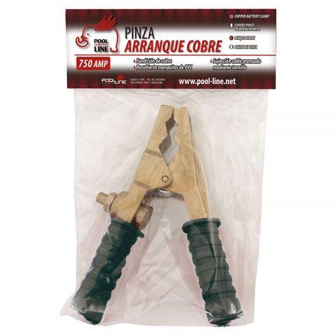 PINZA ARRANQUE MACIZA 750 AMP COLOR NEGRA EN BOLSA