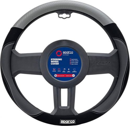 FUNDA VOLANTE SPARCO GRIS/NEGRO