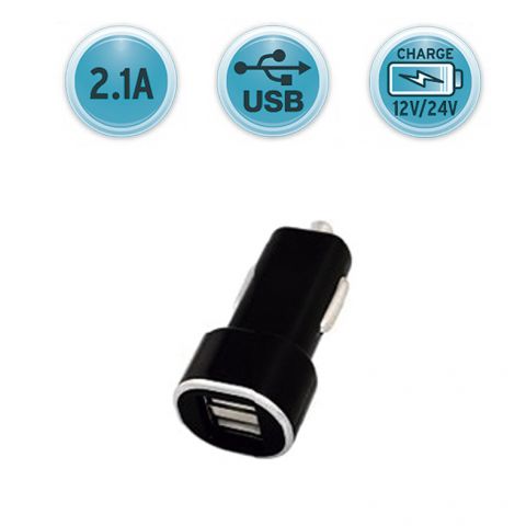 CARGADOR MECHERO CON DOBLE CONEXIÓN CAP. 2,1 NEGRO