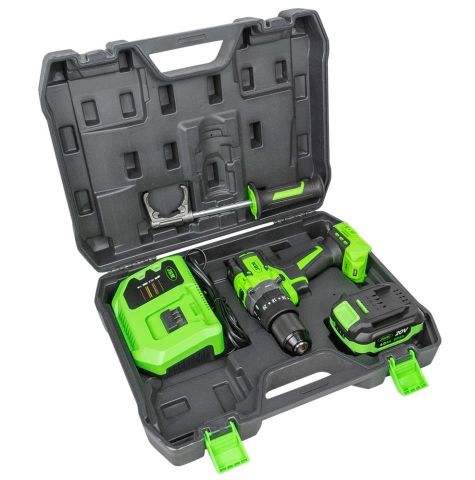 TALADRO PERCUTOR 2 VELOCIDADES A BATERÍA + MALETÍN